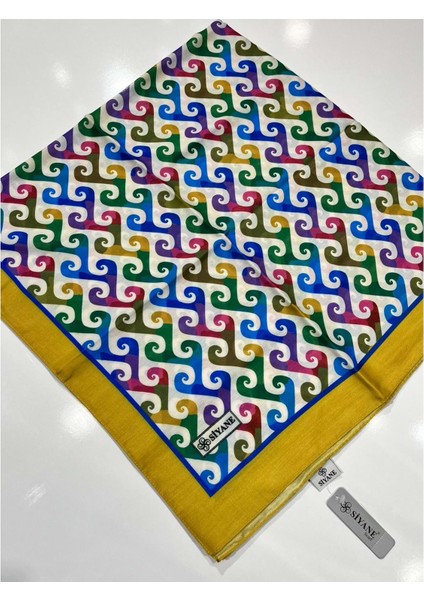 Siyane Pamuklu Eşarp Desen 8 - 1