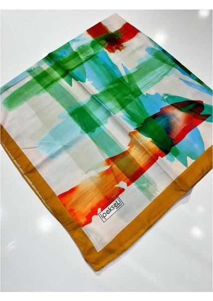 Ipekseli Pamuklu Eşarp Spor Desen - 13