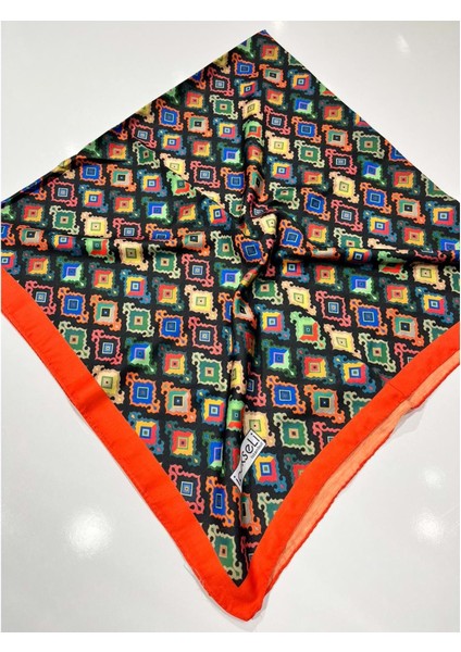 Ipekseli Pamuklu Eşarp Kilim Desen - 5