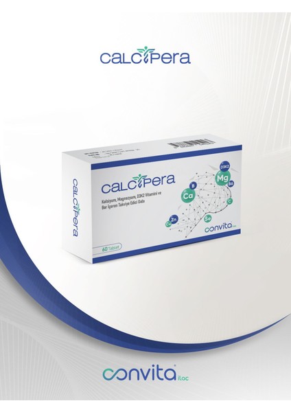Calcipera Kalsiyum Magnezyum D3K2 ve Bor Içeren 60 Tablet