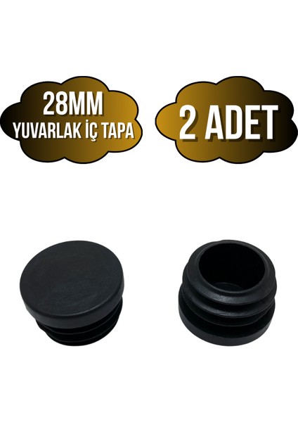 Yuvarlak Demir Profil Iç Tapa Geçme Plastik Ayak Geçme Koruma PLASTIĞI(28MM)(SİYAH)