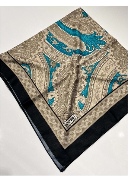 Ipekseli Pamuklu Eşarp Desenli - 13