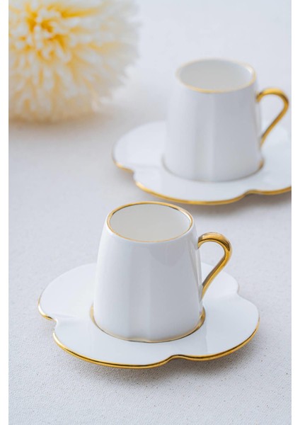 Iki Kişilik Beyaz Kahve Fincanı Takımı, 90 Ml, Şık ve Kullanışlı Tasarım