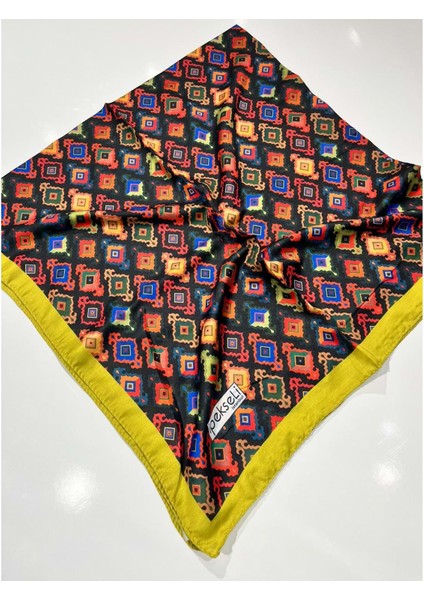 Ipekseli Pamuklu Eşarp Kilim Desen - 10