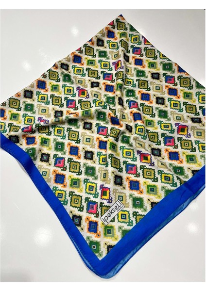 Ipekseli Pamuklu Eşarp Kilim Desen - 1