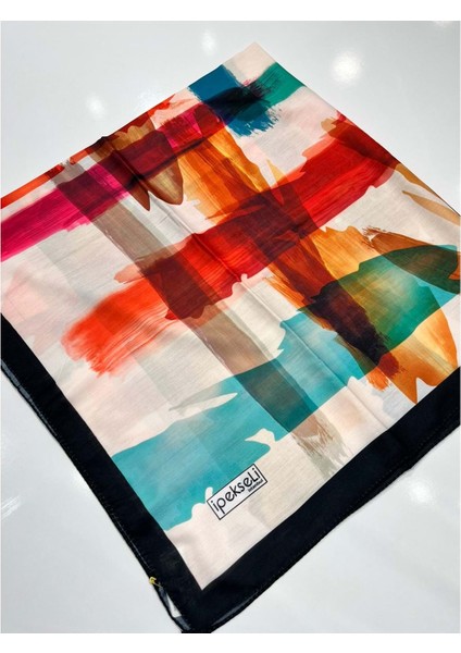 Ipekseli Pamuklu Eşarp Spor Desen - 11
