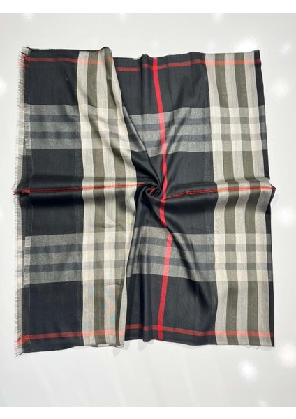 Burbery Ekose Şal Spor Saçak - 3