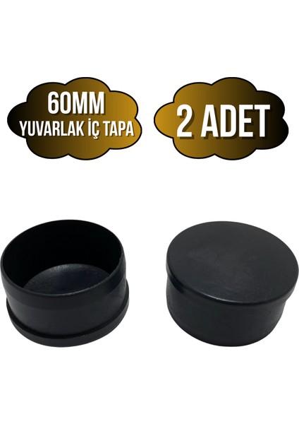 Yuvarlak Demir Profil Iç Tapa Geçme Plastik Ayak Geçme Koruma PLASTIĞI(60MM)(SİYAH)