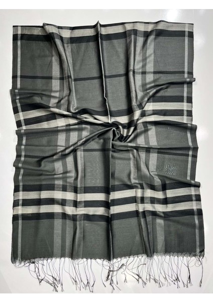 Burbery Ekose Şal Uzun Saçak - 4