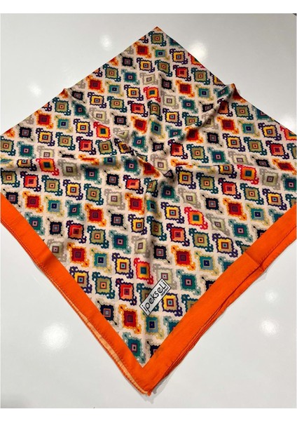Ipekseli Pamuklu Eşarp Kilim Desen - 2