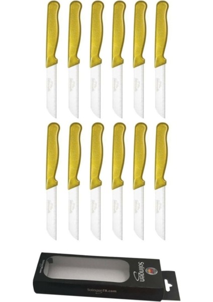 Altın Simli 12'li Meyve ve Sebze Bıçak Seti, Şık ve Dayanıklı Tasarım