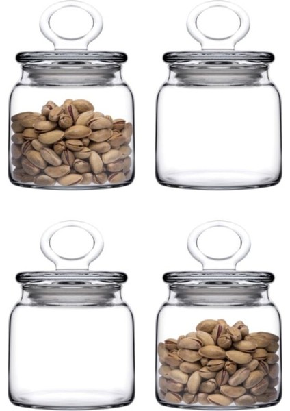 Şeffaf Cam Kapaklı Küçük Kavanoz Seti, 575CC, 4'lü, Şık ve Kullanışlı Tasarım modelleri