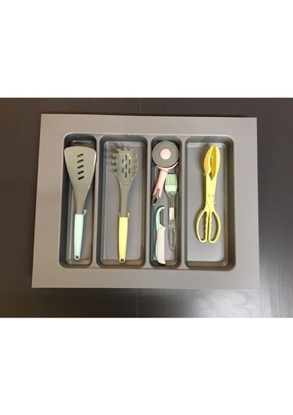 Siyah 62/49 cm ve 50/40 cm Ölçüde Ayarlanabilir Çekmece Içi Kepçelik Organizer modelleri