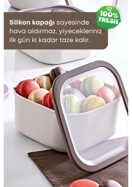 6'lı Set, Sızdırmaz, Mikrodalga Uygun, Bej Erzak Saklama Kapları, Farklı Boyutlar fiyatları