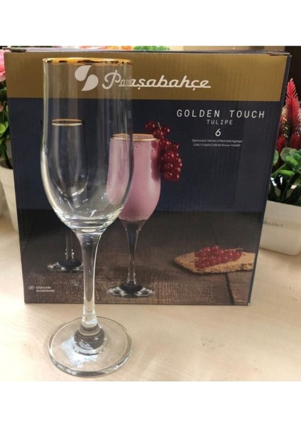 Şampanya 6'lı Kadeh Takımı, Şık ve Zarif Tasarım, Gold Renkli, Parti ve Kutlamalar Için fiyatları