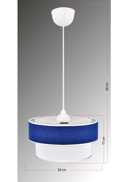 Lacivert 2 Katlı Kumaş Pasta Avize, Yatak ve Çocuk Odası Için Şık Aydınlatma modelleri