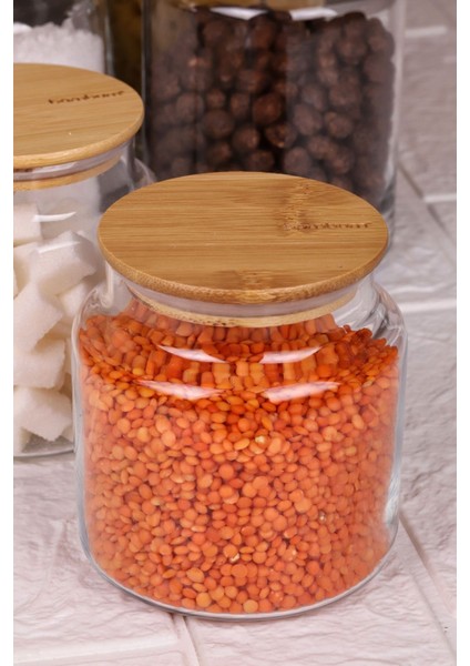6'lı Cam Saklama Kabı Seti, Vakumlu Bambu Kapak, 600ML-800ML-1300ML indirimleri