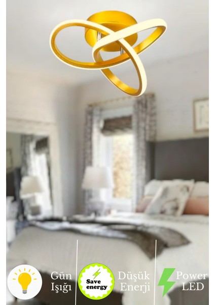 Modern LED Avize, Gün Işığı, Metalik Tasarım, Şık ve Zarif Aydınlatma Parçası