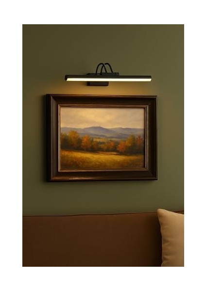 Siyah Kasa LED Flüt Resim Aplik | 6W | 3200K Gün Işığı | 35CM | Duvar Tipi Ayna/tablo Üstü Dekoratif Işık | IP20 Iç Mekan Kullanım modelleri