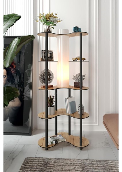 Lambader Meşe - Doğal Ahşap Görünümlü Gövde, Modern ve Minimalist Tasarım, Geniş Taban Yüzeyi (65X36 Cm), 150 cm Yükseklik, E27 Duy Uyumlu, LED Ampul ile Kullanılabilir, Kolay Kurulumlu Dekor