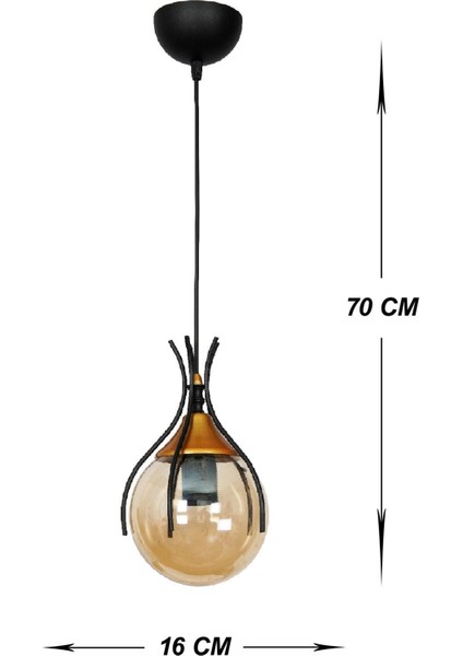 Şık Siyah Bal Glop Cam Tekli Avize, Modern Aydınlatma Seçeneği fiyatları