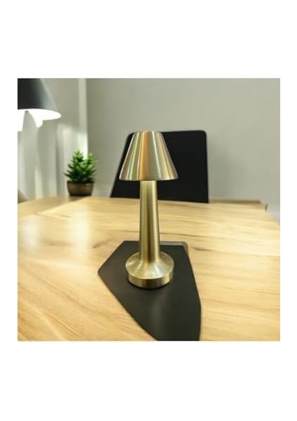 3 Renkli Dokunmatik Şarjlı Dimlenebilir Üç Fonksiyonlu Dekoratif Masa Lambası Gold fiyatları