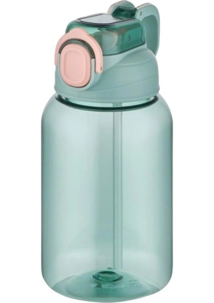 Yeşil 600 ml Pipetli Çocuk Su Matarası, Renkli Sticker Tasarımıyla Pratik Kullanım