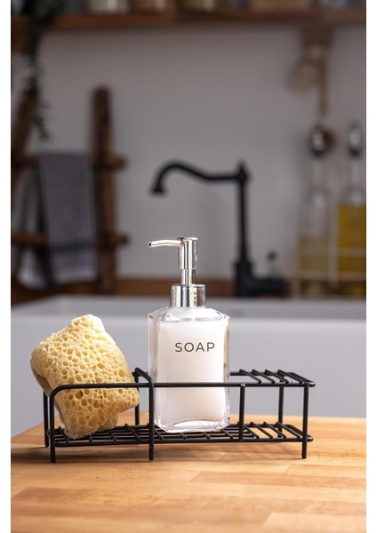 Standlı Tekli Sıvı Sabunluk Siyah