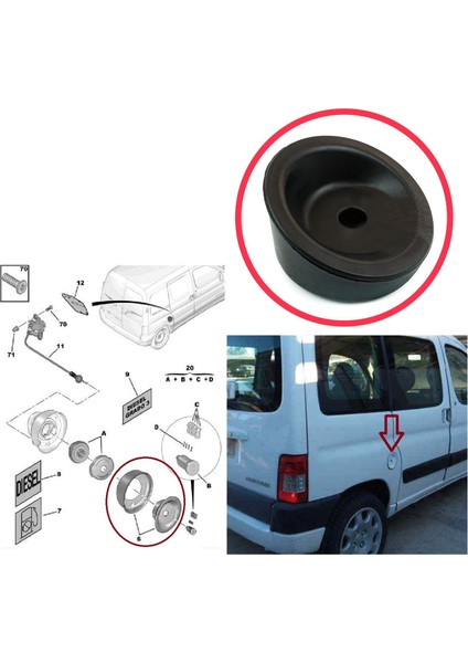 BSP672 Citroen Berlingo MK1 1996-2011 Peugeot Partner MK1 1996-2015 1508.E3 İçin Depo Kapak Seti modelleri