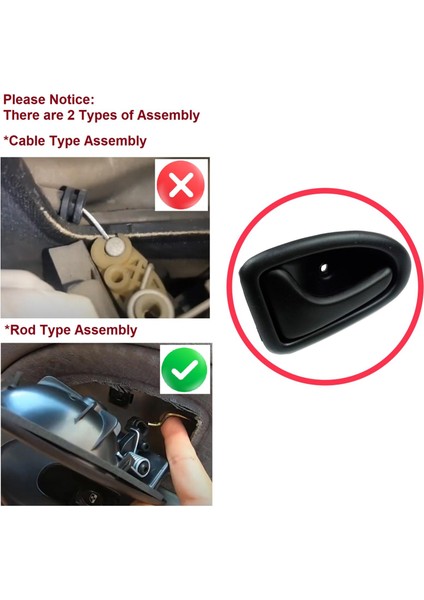 BDP77 Renault Clio 2 Scenic Megane 1 Trafic Master 2 Logan 1 Movano Vivaro A İçin Sol Kapı İç Açma Kolu modelleri