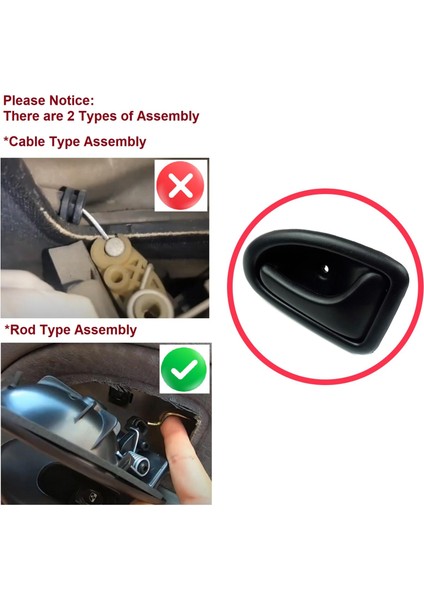 BDP78 Renault Clio Trafic Master 2 Scenic Megane Logan 1 Movano A Primastar Daily İçin Sağ Kapı Açma Kolu modelleri