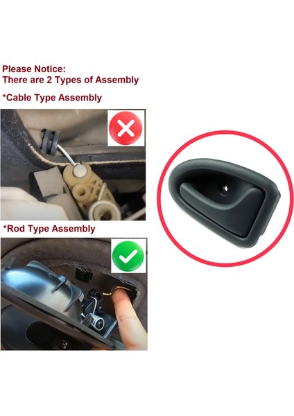 BDP100 Renault Clio Trafic Master 2 Scenic Megane Logan 1 Movano A Primastar 1 Daily İçin Gri Sağ Kapı Kolu modelleri