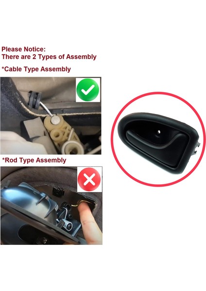 BDP101 Renault Clio Trafic Master 2 Scenic Megane Logan 1 Movano A Primastar 1 İçin Sağ Kapı Kolu TELLİ Tip modelleri