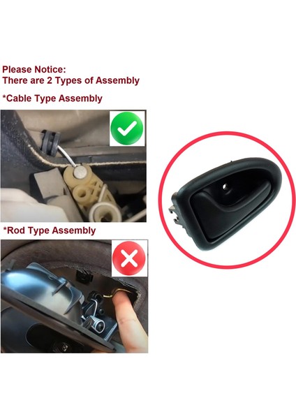 BDP102 Renault Clio Trafic Master 2 Scenic Megane Logan 1 Movano A Primastar Daily İçin Sol İç Kapı Kolu modelleri