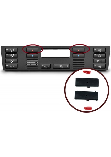 BDP88-5 BMW X5 E53 5 Serisi E39 64116915812 İçin 2 Parça Klima Kontrol Sıcaklık Arttırma Düğme Kapağı Seti modelleri