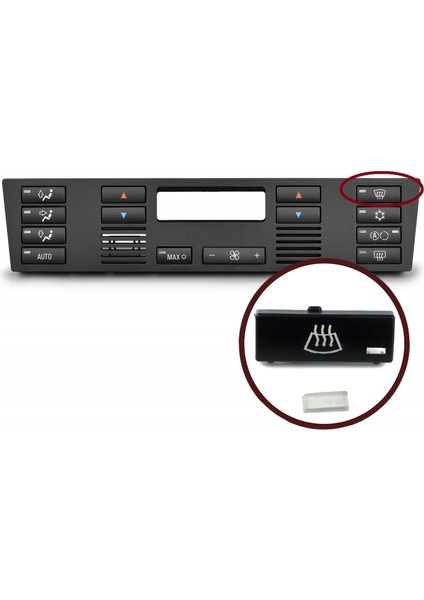 BDP88-7 BMW X5 E53 2000-2006 5 Serisi E39 1996-2003 İçin Klima Kontrol Ön Cam Buğu Buz Çözücü Düğme Kapağı modelleri