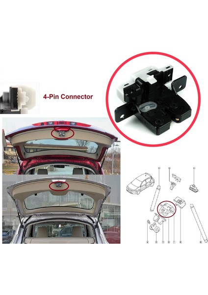 BDP93 Renault Clio 3 Megane Scenic 2 Modus Nissan Micra 3 Tiida Qashqai J10 İçin Arka Bagaj Kapak Kilidi modelleri