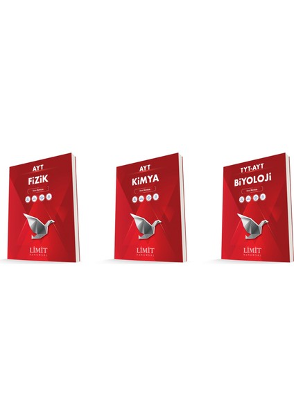 Limit Kurumsal Ayt Fizik + Kimya + Biyoloji Soru Bankası Seti 3 Kitap