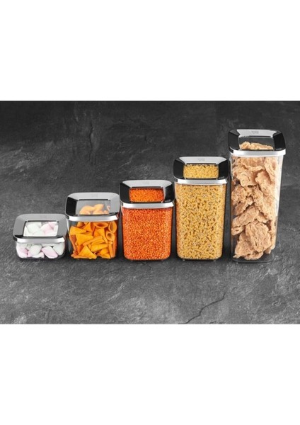 Füme 5'li Kare Saklama Kabı Seti, Dayanıklı ve Şık Mutfak Düzeni Için Ideal fiyatları