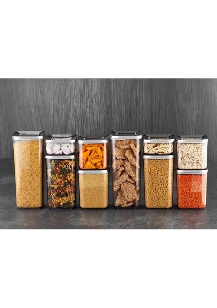 Füme 5'li Kare Saklama Kabı Seti, Dayanıklı ve Şık Mutfak Düzeni Için Ideal modelleri