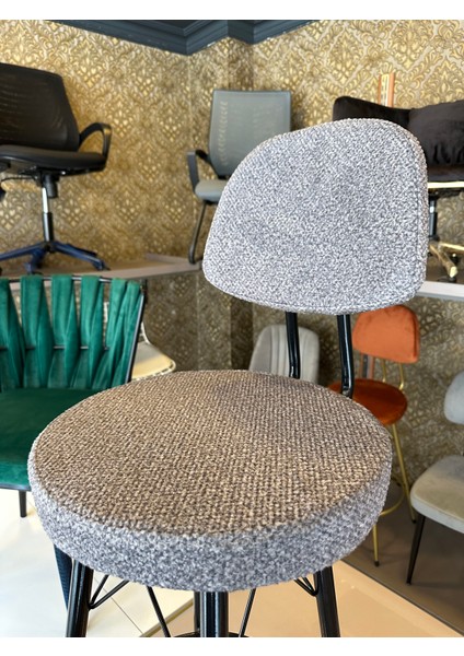 Yeni Teddy Kumaş Dolce Bar Sandalyesi Gri.65 cm Oturum Yüksekliği modelleri