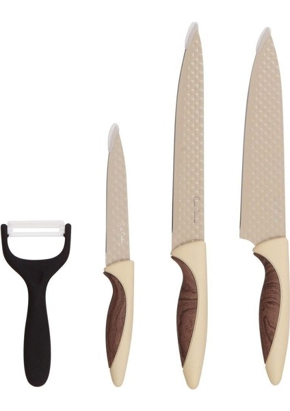 Krom Çelik 4 Parça Bıçak Takımı, Dayanıklı ve Şık Mutfak Gereçleri