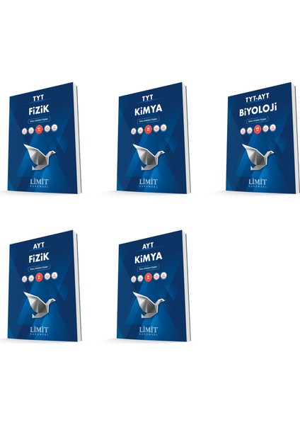 Limit Kurumsal Tyt Ayt Fizik + Kimya + Biyoloji Konu Anlatım Föyleri Seti 5 Kitap