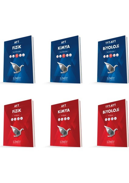 Limit Kurumsal Ayt Fizik + Kimya + Biyoloji Konu Anlatım Föyleri + Soru Seti 6 Kitap