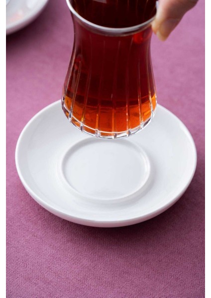 Beyaz 6'lı Çay Tabağı Takımı, 10 Cm, Şık ve Kullanışlı Set