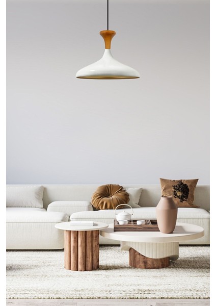 Beyaz Ahşap Mantar Başlıklı Tekli Sarkıt Avize, Şık ve Modern Tasarım fırsatları