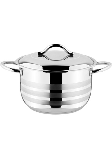 Mat Şerit 18CM Küçük Tencere, Metalik Yüzey, Şık ve Kullanışlı Mutfak Aksesuarı