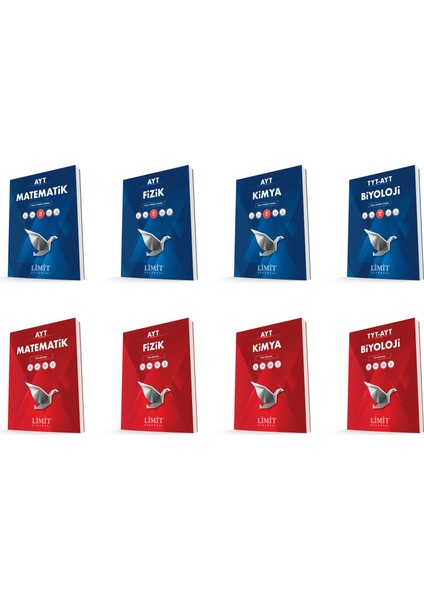 Limit Kurumsal Ayt Matematik + Fizik + Kimya + Biyoloji Konu Anlatım Föyleri + Soru Seti 8 Kitap