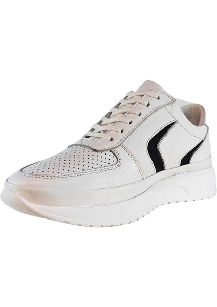 Erkek Ön Yüzü Delikli Hakiki Tabaka Deri Sneakers Ayakkabı 25WM0323 fırsatları