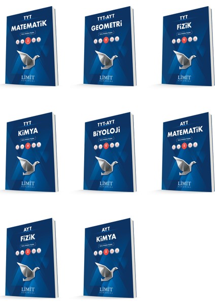 Limit Kurumsal Tyt Ayt Matematik + Fizik + Kimya + Biyoloji Konu Anlatım Föyleri Seti 8 Kitap
